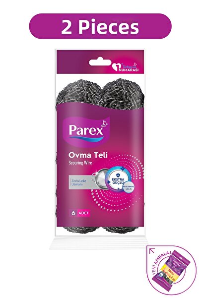 Parex Συσκευασία των 6 τεμαχίων συρμάτινων σφουγγαριστρών διπλής χρήσης