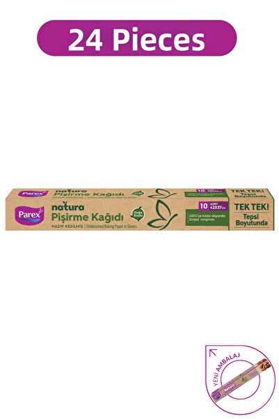 Parex Natura Unbleached Ready-Cut Baking Paper 10 Pieces 42X37Cm 24 Packs