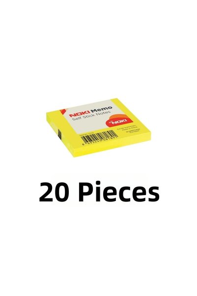 Noki 20 τεμάχια Postit 75MM x 75MM Αυτοκόλλητο Χαρτί 80 Φύλλων Κίτρινο