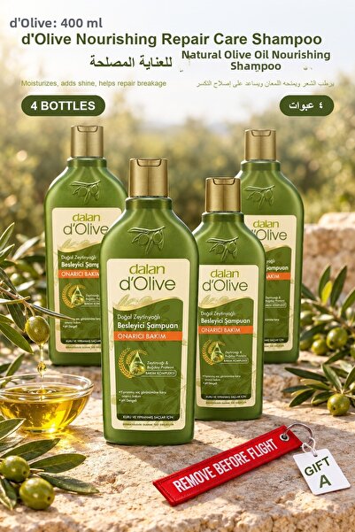 Dalan D'Olive Nourishing Repair Care Shampoo 400 ml X 4 Bottles