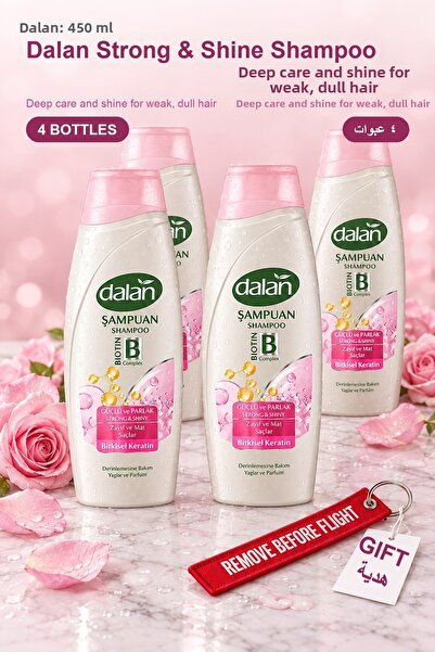 Dalan Strong & Shine Shampoo 450 ml X 4 Bottles