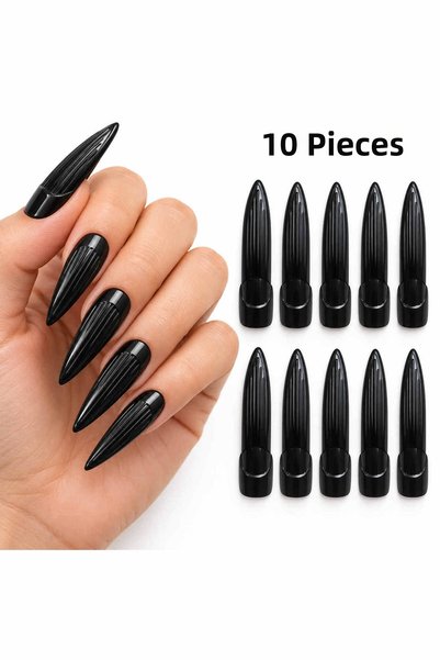 Skygo Black Plastic Witch Fake Nails Set of 10
