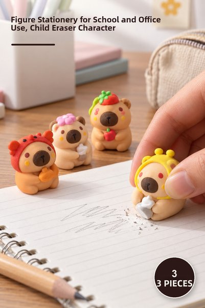 Yenilig 3 Pieces of Bara Figure Erasers – Figured Stationery Product for Scho...