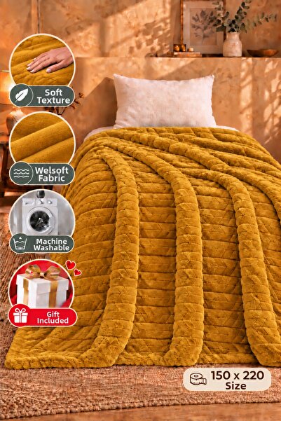 TEXTİLES MAGİC LAMP Κουβέρτα Jacquard Welsoft Μονή 150x220 εκ. Απαλή Υφή - Με...