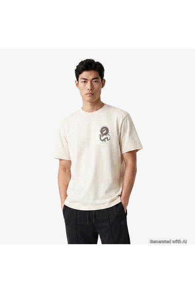 United4 Regular Fit Men's Cream T-Shirt