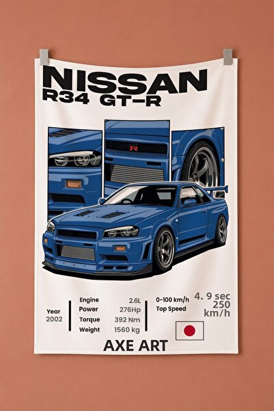 gxe.art NİSSAN R34 GT-R Tapiserie decorativă de perete