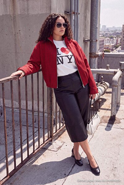 Trendyol Curve Siyah Normal Bel Suni Deri Wide Leg Kemerli Büyük Beden Şort&B...