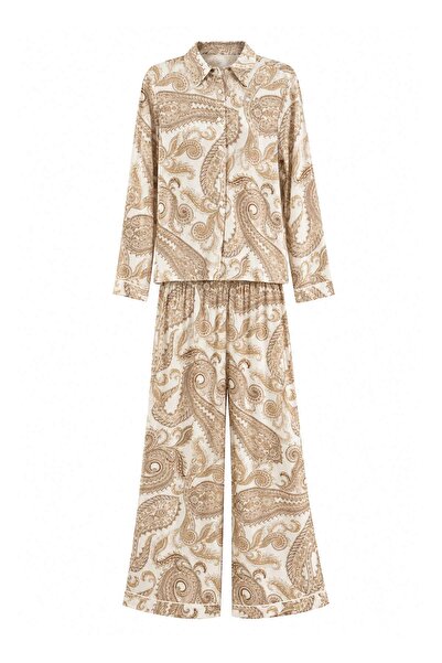Trendyol Collection Ecru Ethnic Shally Woven Pajama Set Thmaw27Pt00252
