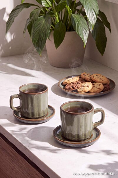 TRENDYOLMİLLA HOME Σετ 2 τεμαχίων Reactive Glazed Coffee & Tea Cup TPHAW27KFC...