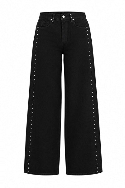 Trendyol Collection Black Accessory Detailed Regular Waist Baggy Jeans Twoaw2...