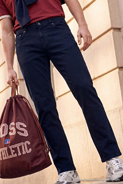 Trendyol Collection Navy Blue Regular Fit Flexible Fabric Normal Waist Men's ...