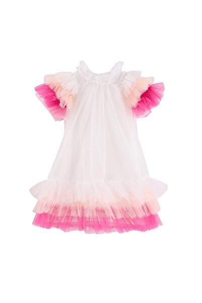 TRENDYOLKIDS فستان من التول الأبيض لعيد الميلاد/الحفلات TKDAW27EL00016