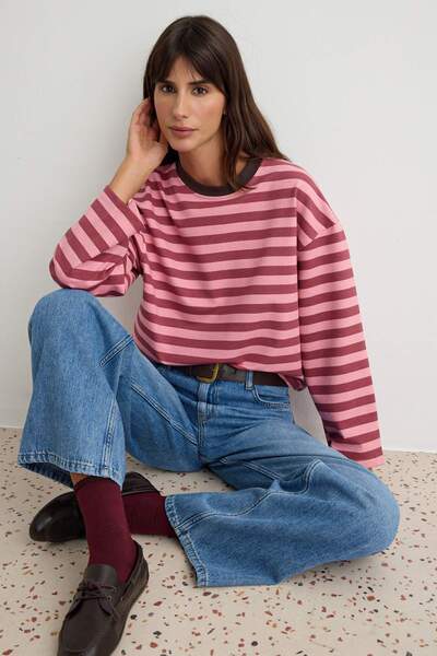 Trendyol Collection سويت شيرت محبوك باللون الوردي TWOAW27SW00239