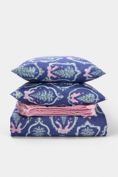 TRENDYOLMİLLA HOME Double Christmas Themed Elastic Sheet Duvet Cover Set 200X...