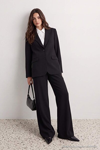 Trendyol Modest Μαύρο Σακάκι Μπλέιζερ με Παντελόνι - Σετ Τοπ και Παντελόνι TC...