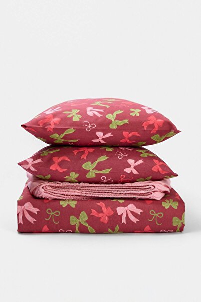 TRENDYOLMİLLA HOME Double Christmas Themed Elastic Sheet Duvet Cover Set 200X...