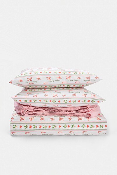 TRENDYOLMİLLA HOME Double Christmas Themed Elastic Sheet Duvet Cover Set 200X...