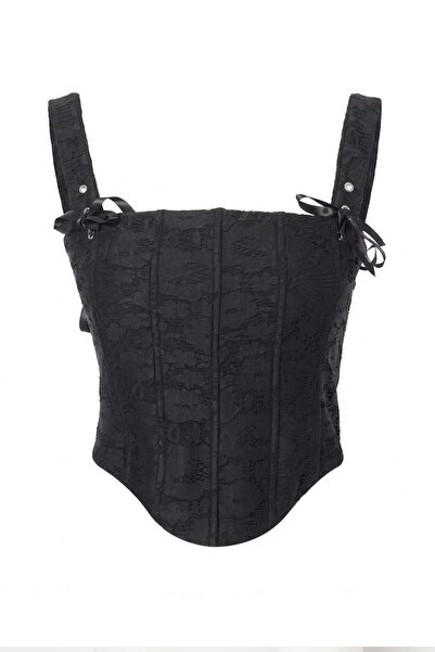 Trendyol Collection Black Lace Detailed Corset Bustier Tpraw27Bs00016