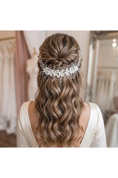 ASİMEL TASARIM Bridal Tiara Hair Accessory Wedding Henna Nikah Engagement