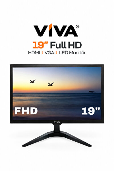 VİVA M-19 Premium 19 Inch LED Monitor Ultra Parlak Ekran Dahili Hoparlor HDMI...