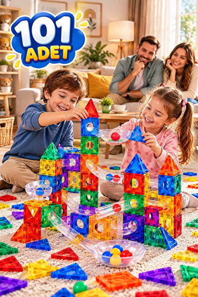 Baby Home 101 Parça Manyetik Bloklar Mıknatıslı Bloklar Oyuncak