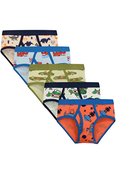 Choice13 4T-5T 5D23 5-Pack Boys Cotton Underwear Dinosaur Construction Vehicl...