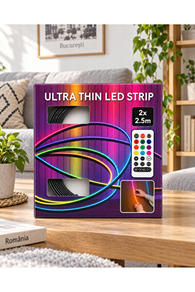 OEM Bandă LED Ultra Thin LED Strip (2x2.5m) – soluția perfectă pentru un deco...