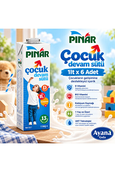 Pınar Çocuk Devam Sütü 1lt x 6 Adet