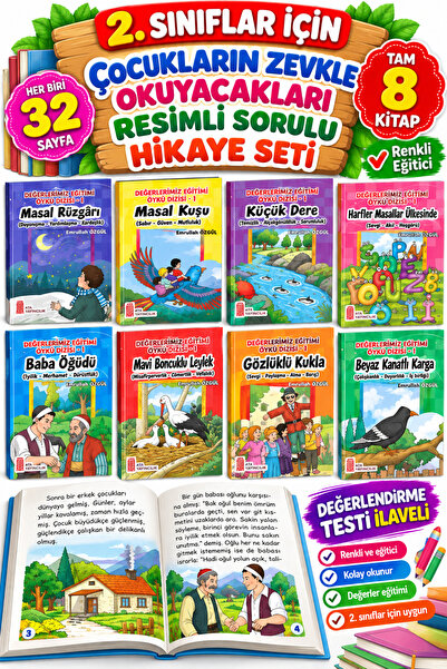 Ata Yayıncılık 2.sınıflar Için 8'li Değerler Eğitimi Hikaye Kitabı Seti (EN Ç...