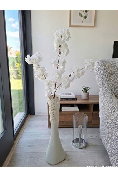 BİRLİK MGM Bahar Dalı Beyaz Uzun 3 dallı 90 cm