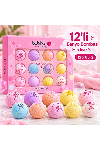 12’li Banyo Bombası Hediye Seti 12 x 85 g | Kokulu, Renkli, Vegan