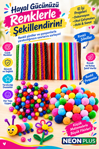 Arthobi Okul Etkinlik Seti Şönil Ponpon Anaokulu Seti Okul Öncesi Set Kreş Se...