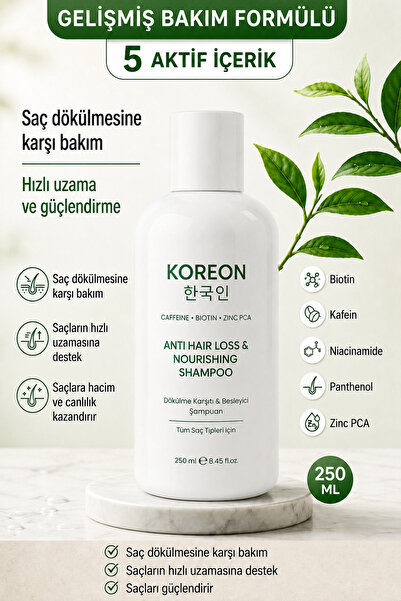 KOREON Saç Dökülmesine Karşı Hızlı Uzatan Güçlendirici Onarıcı Şampuan 250 ml...