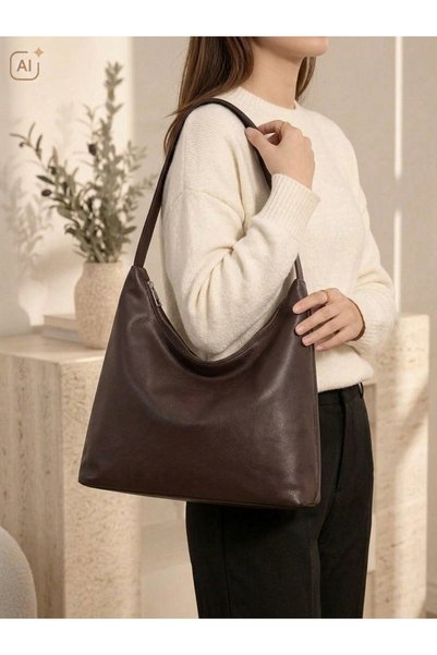 SİDEES ÇANTA Women's Shoulder Bag Stylish Design Soft Faux Leather Zipper Han...