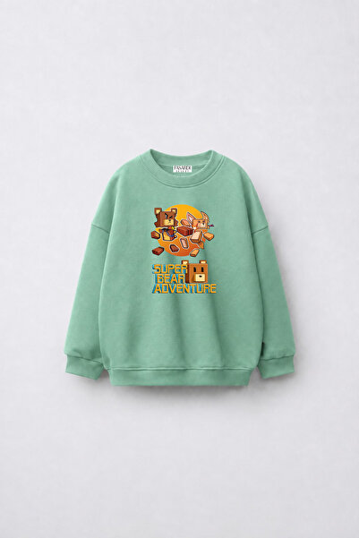 fasardi Super Bear Adventure Printed Oversized 3 Thread Unshaded Long Sleeve ...