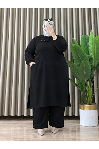 yessir BATTAL TESETTÜR İKİLİ TUNİK PANTOLON TAKIMI