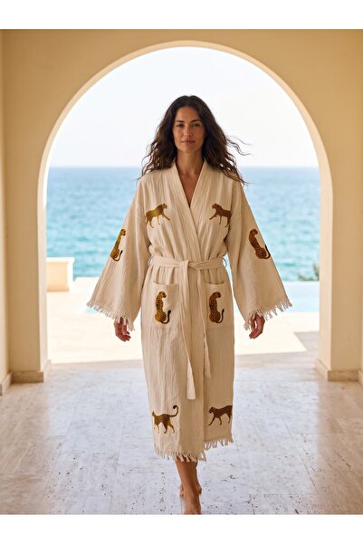 Buldan Concept Stone Print Bathrobe Tiger