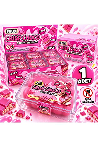 Squishy Crısp choco sukuşi çıtır çikolata sukuşi 1 adet kırılan çikolatalı sukuşi ( yenilmez )