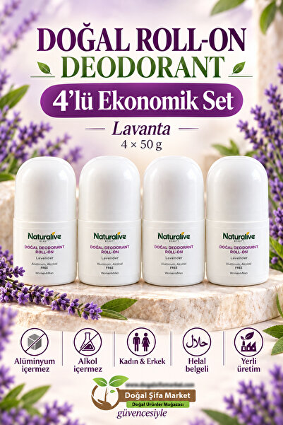 naturalive Deodorant Roll-on (4 Adet) Gimdes Sertifikalı