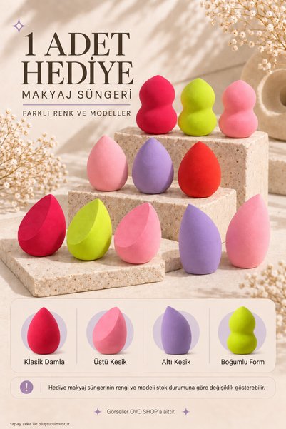 OVO SHOP 7-Piece Makeup Sponge and Double-Ended Eyeshadow Applicator Set – 1 Gift Makeup Sponge