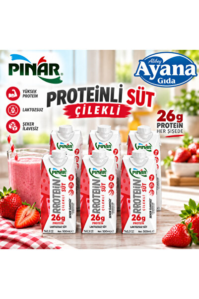 Pınar Laktozsuz Proteinli Çilekli Süt 500 Ml 6'lı