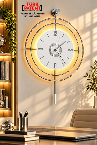 AGA KONSEPT LED'li GÜMÜŞ Hedef Kristal Nano ABS (BÜYÜK BOY 50 X 75 Cm), Moder...