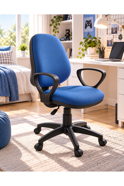 ChairLife DOLE Siyah Gövde/MaviDöşemeli Ofis Büro Sekreter Bilgisayar Çalışma...