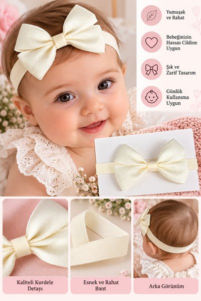 SavBrand Kız Çocuk Bebek Fiyonk  Saç Bandana Modelleri , Bebek Bandana Renkle...