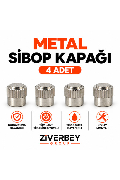 ZİVERBEY METAL SİBOP KAPAĞI GÜMÜŞ RENK 4 ADET