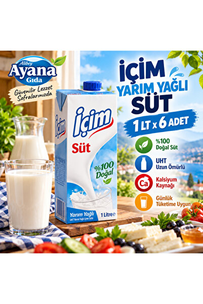 İçim Yarim Yağlı Süt 1lt x 6 adet