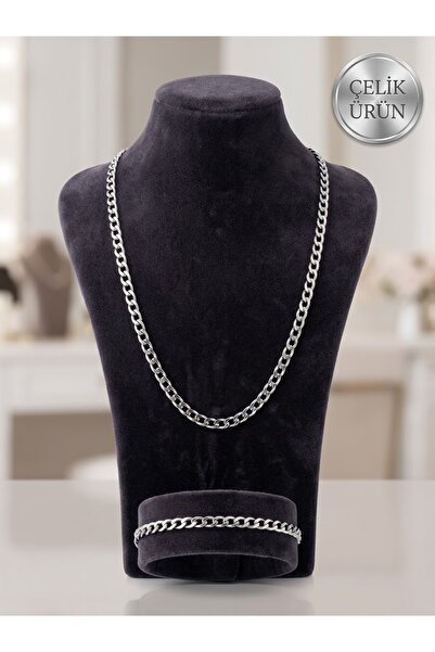 NAS fashion Erkek İnce Gurmet Zincir Kolye Ve Bileklik set