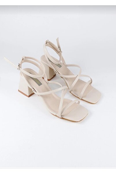 BUNİPARK Women's Ankle Strap Heeled Sandals