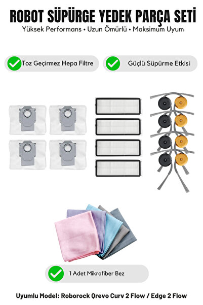 Asgard Grup Συμβατό με Roborock Qrevo Curv 2 Flow / Edge 2 Flow 4 πλευρικές β...
