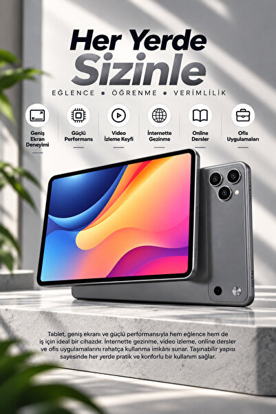 MİHASE Tab 17 Pro Max 10.1'' 16GB RAM +1TB ROM "5G" Klavyeli Kılıf + Bluetoot...
